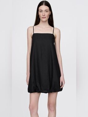 GAP Black Mini Bubble Hem Slip Dress